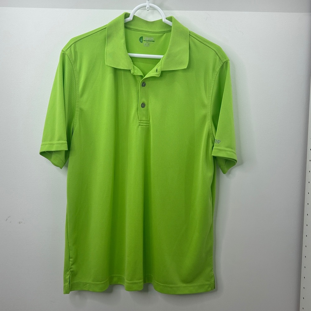 IZOD Xtreme Function Golf Polo Shirt Green Short Sleeve Mens Large